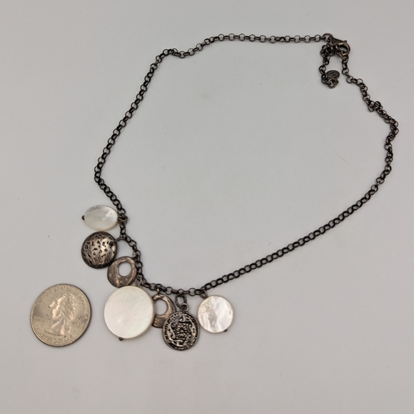 Beautiful Silpada Sterling 925 Mother of Pearl Discs/Pendants Necklace - Picture 10 of 13